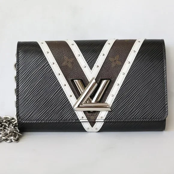 Louis Vuitton LV Twist Lock Wallet Purse Blk Epi Leather Monogram Bag HOST PICK